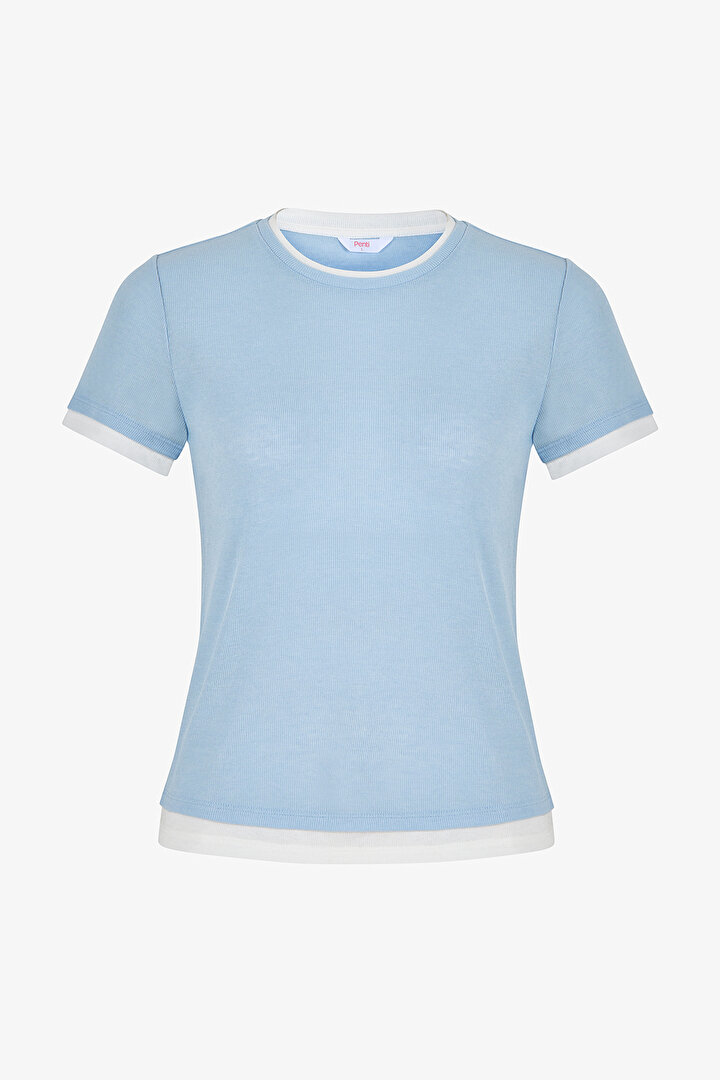 Koyu Mavi Basic Layer Tişört - 1