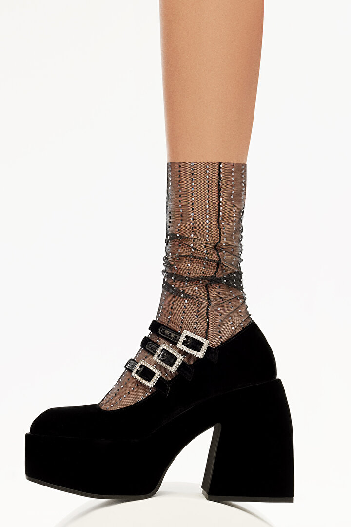 Scaly Black Socket Socks-Pentilicious - 1