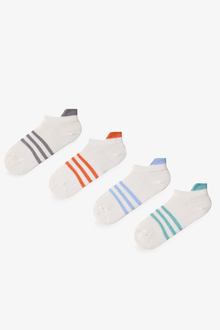 Boys Dynamic Stripes 4in1 Tab Liner Socks - 1