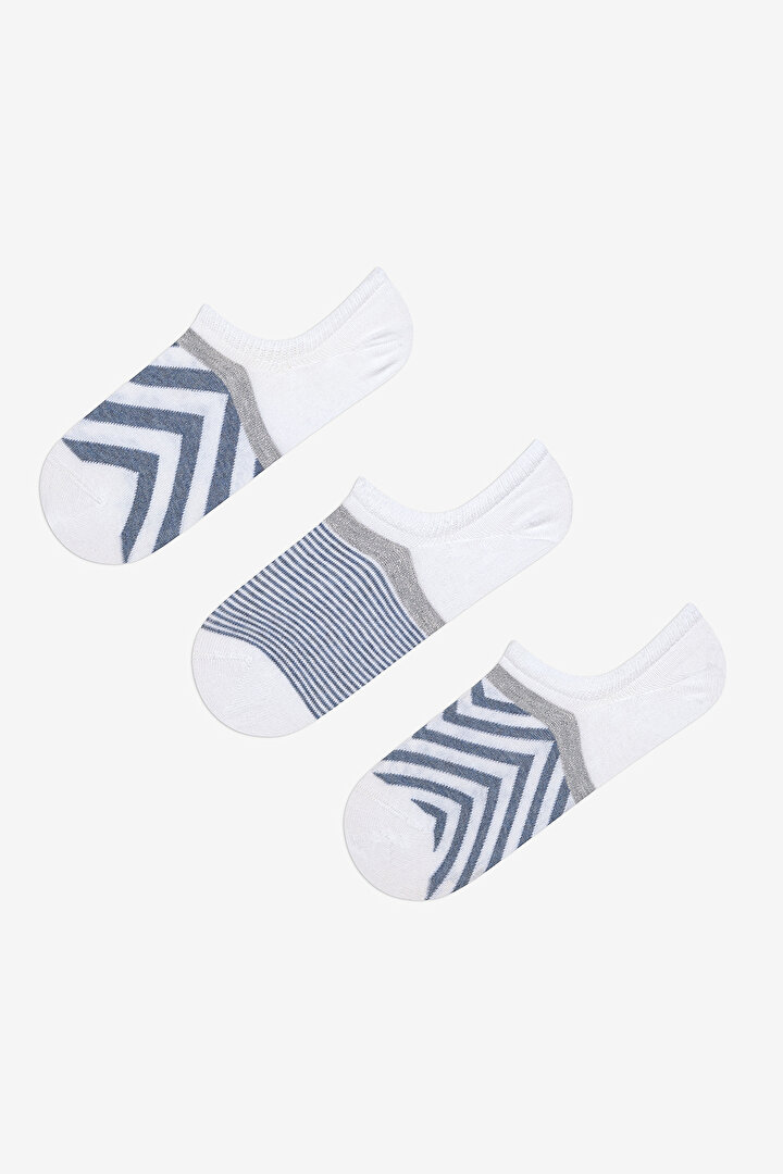 Silvery Geometric 3in1 Sneaker Socks - 1