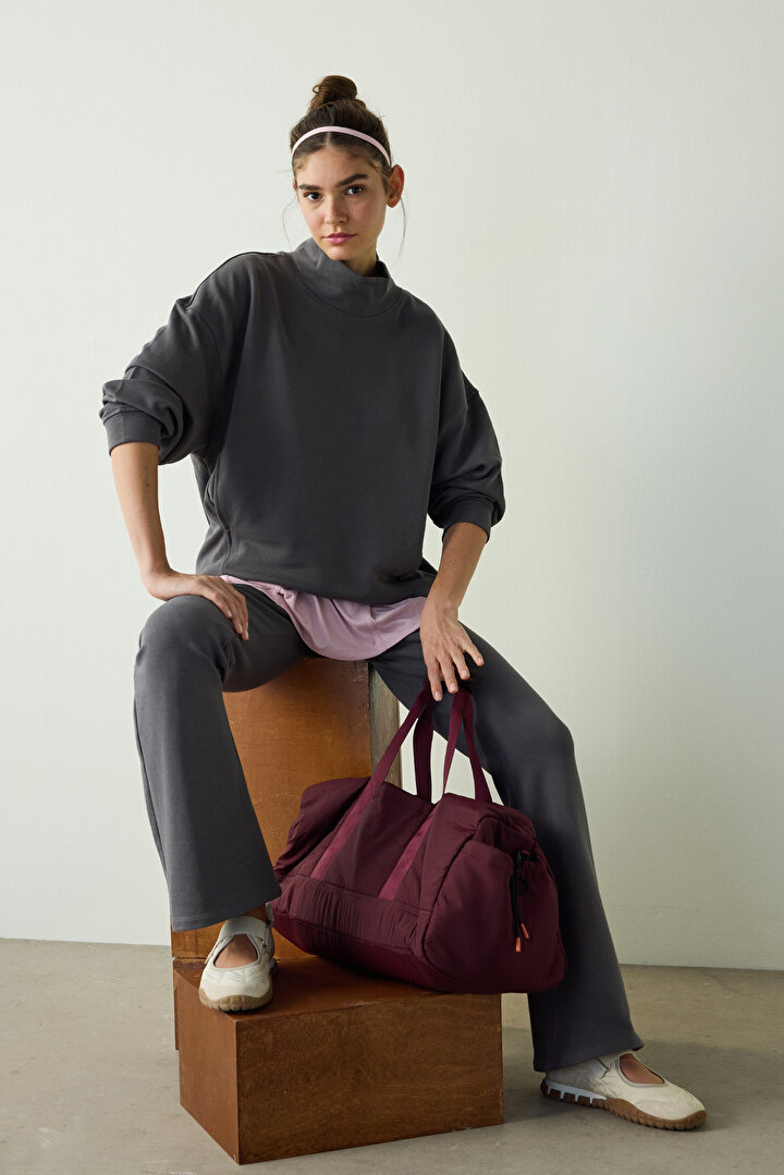 Antrasit Dik Yaka Sweatshirt - 2