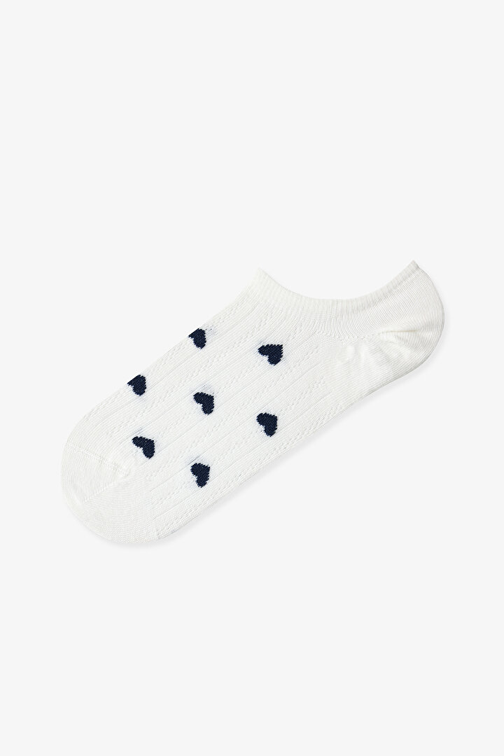 3 Pairs Seamless Toe Cotton Colorful Heart Patterned Sneaker Socks - 2