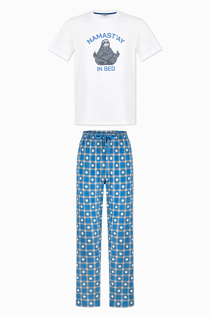 Erkek Renkli Namastay in Bed Pijama Takımı - 1