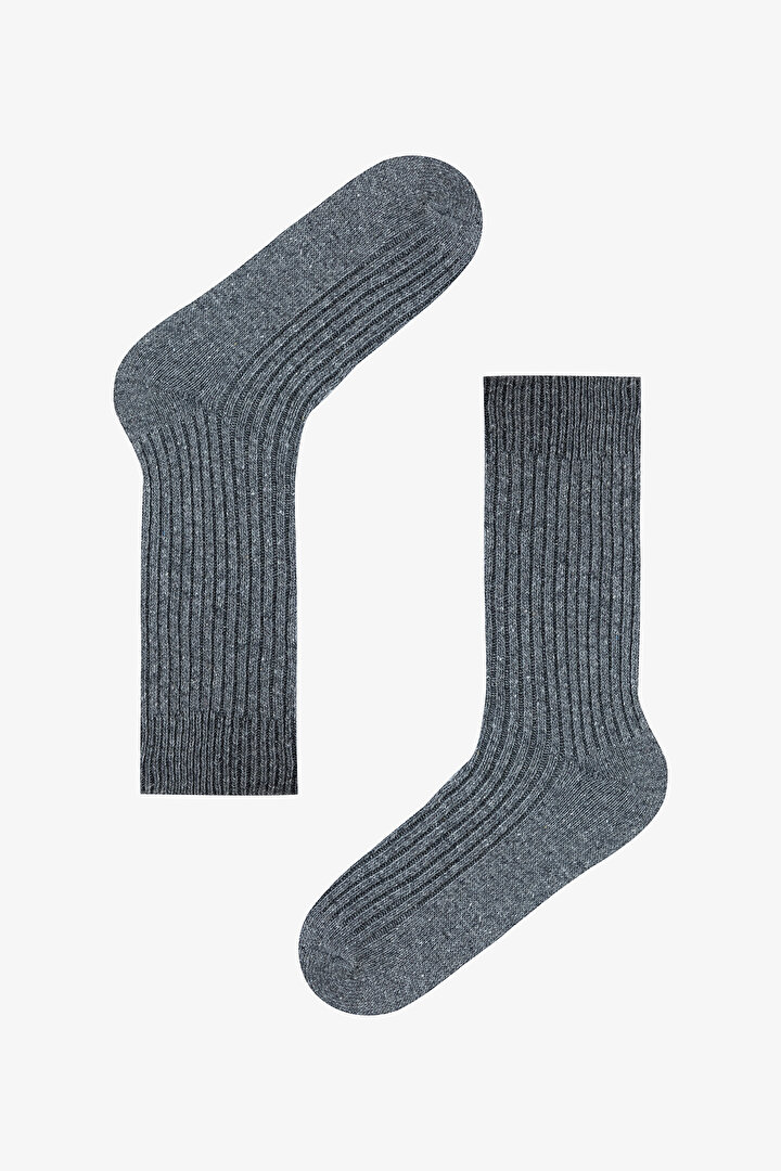 Dark Grey Boys Ribbed Ankle Socks - 1