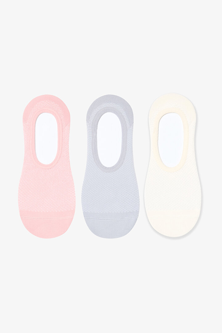 Sporty Mesh Pembe - Mor 3'lü Babet Çorabı - 1
