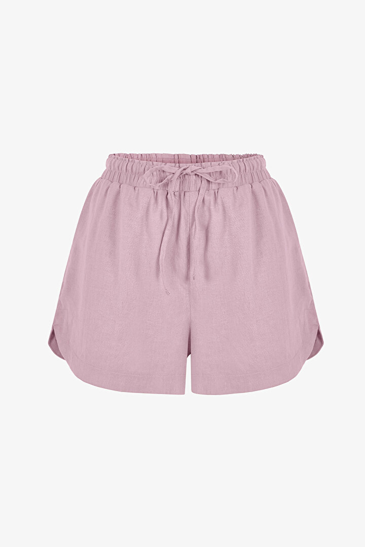 Light Lilac Linen Shorts - 1