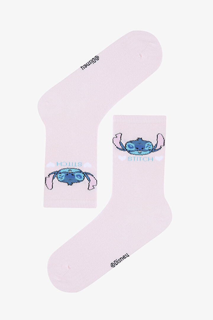 Stitch Pink White 2in1 Socket Socks - 3