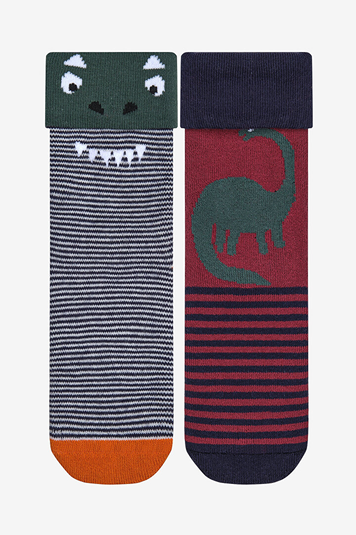 Boys Hello Dino Navy Blue Socket Socks - 1