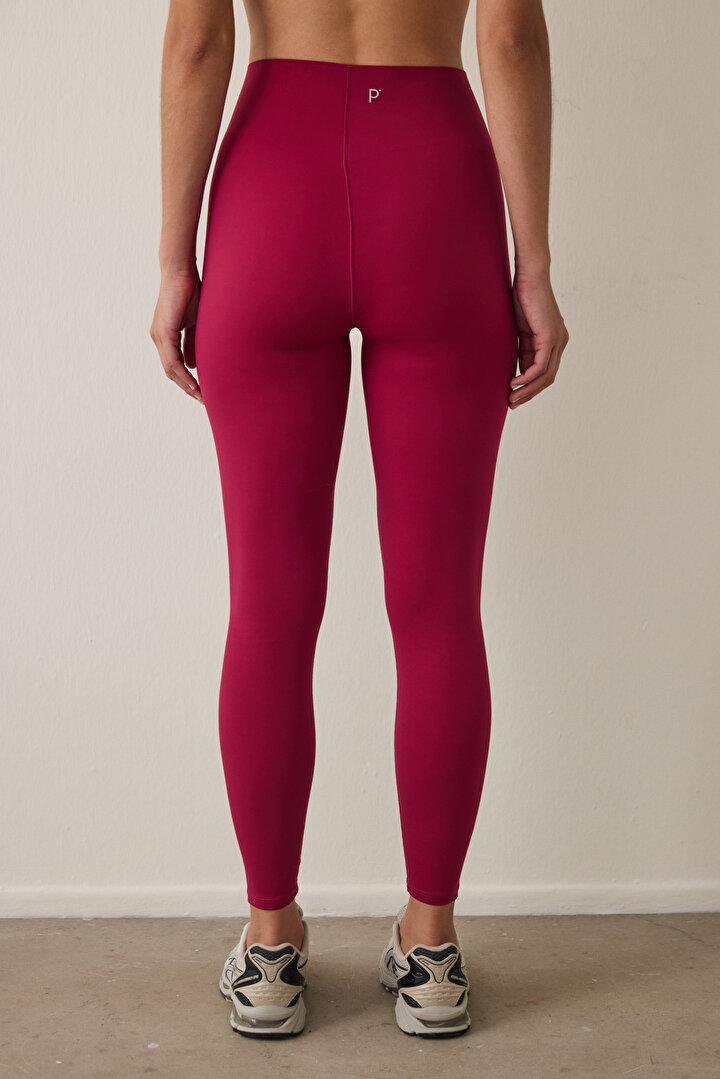 Purple V Bonding High Waist Sports Leggings - 2