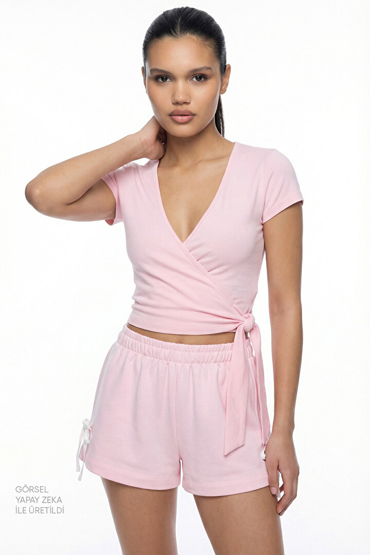 Pembe Ballet Wrap Üst - 2