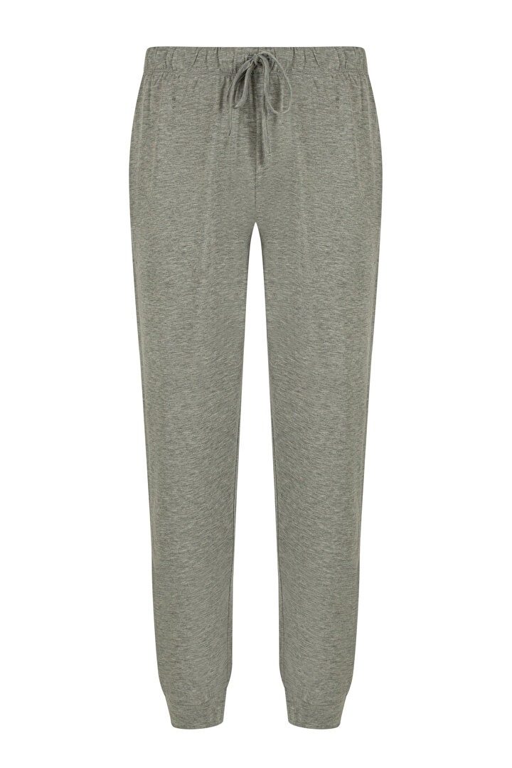Man Grey Basic Grey Cuff Pant - 1
