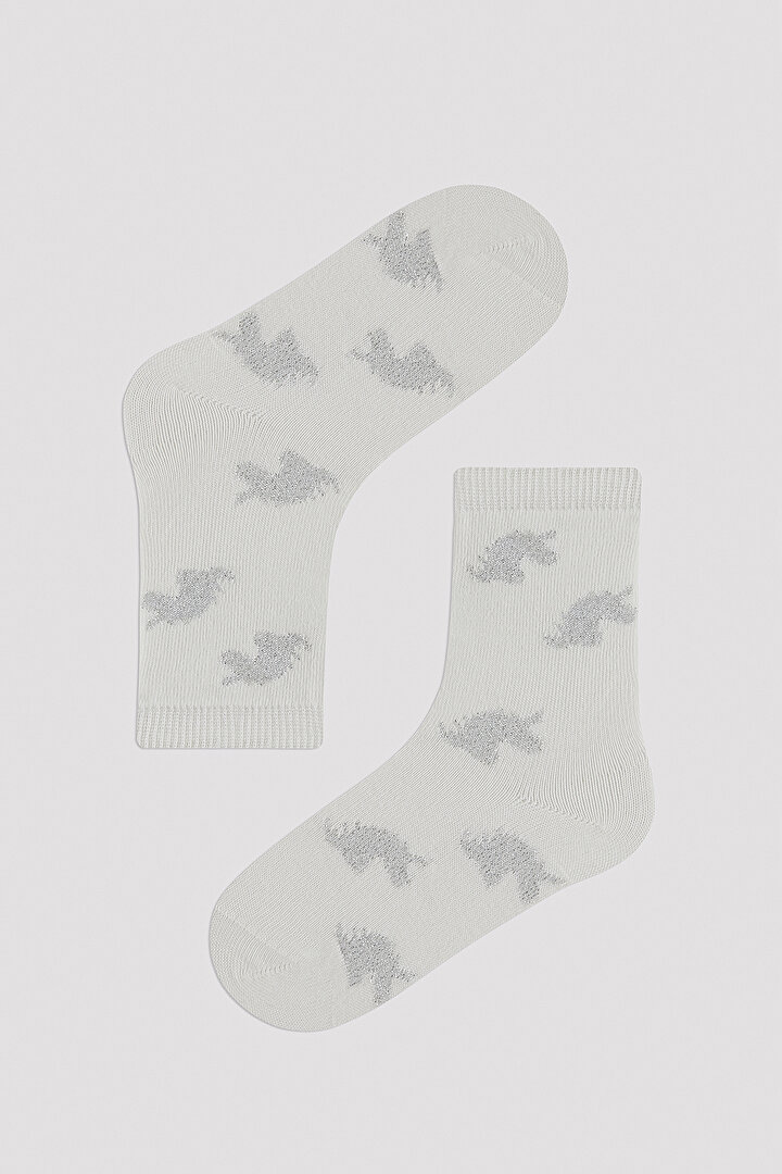 Kız Çocuk Parıltı Detaylı Unicorn 3 lü Soket Çorap - 2