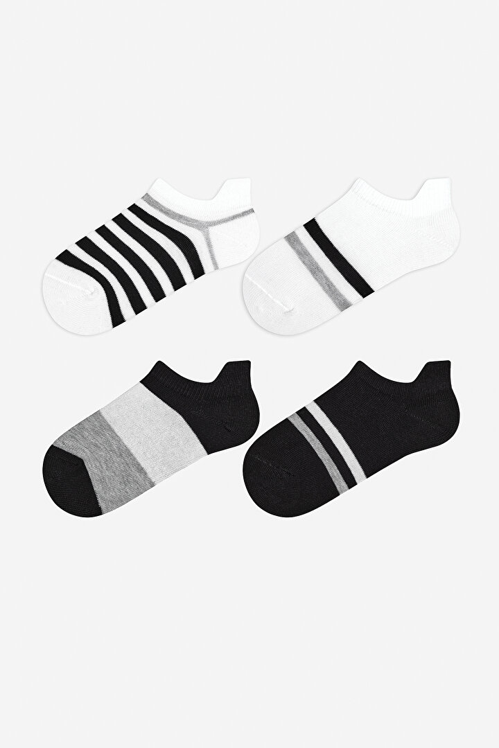 Boys Shades Of Grey 4in1 Liner Socks - 1