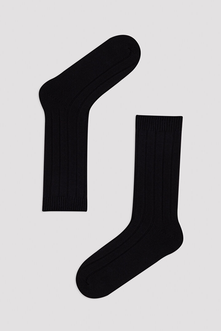Black Stripe 2in1 Soket Socks - 2