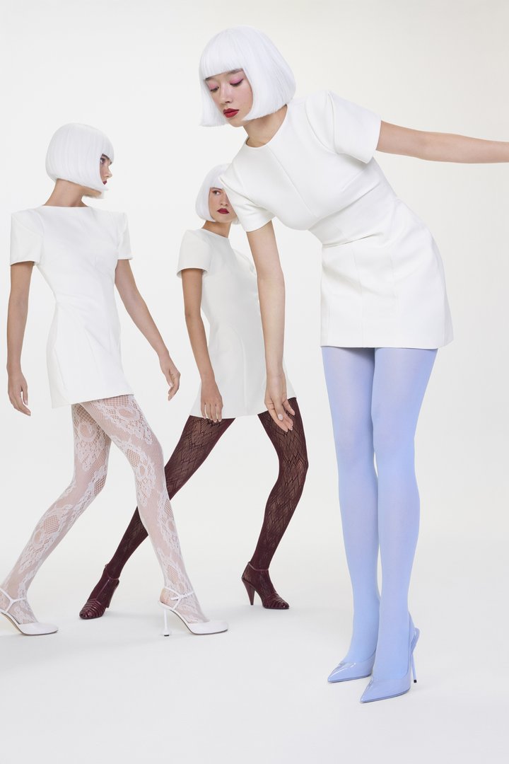 Burgundy Carly Mesh Tights - 1