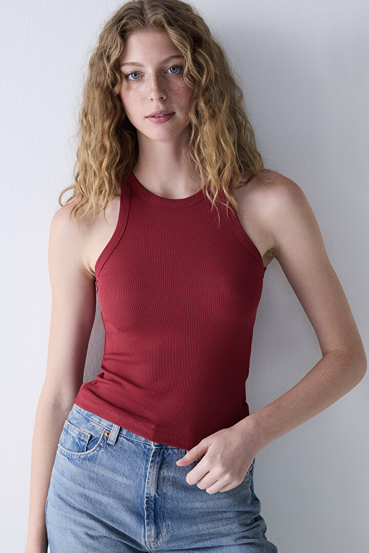 Halter Neck Red Top - 2