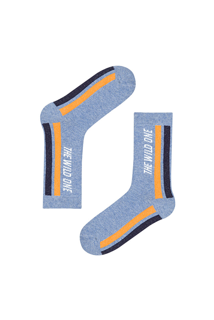 Mavi Erkek Çocuk Soket Çorap - 1