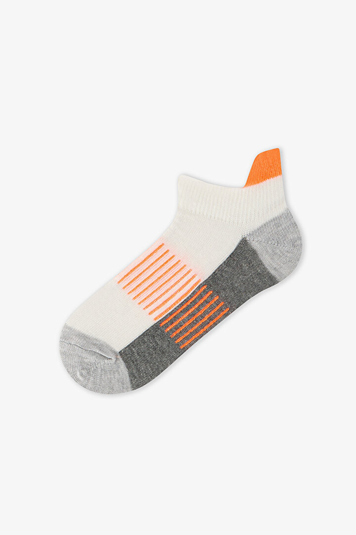 Multicolor Boys Neon Orange Gray 3in1 Tab Liner Socks - 2