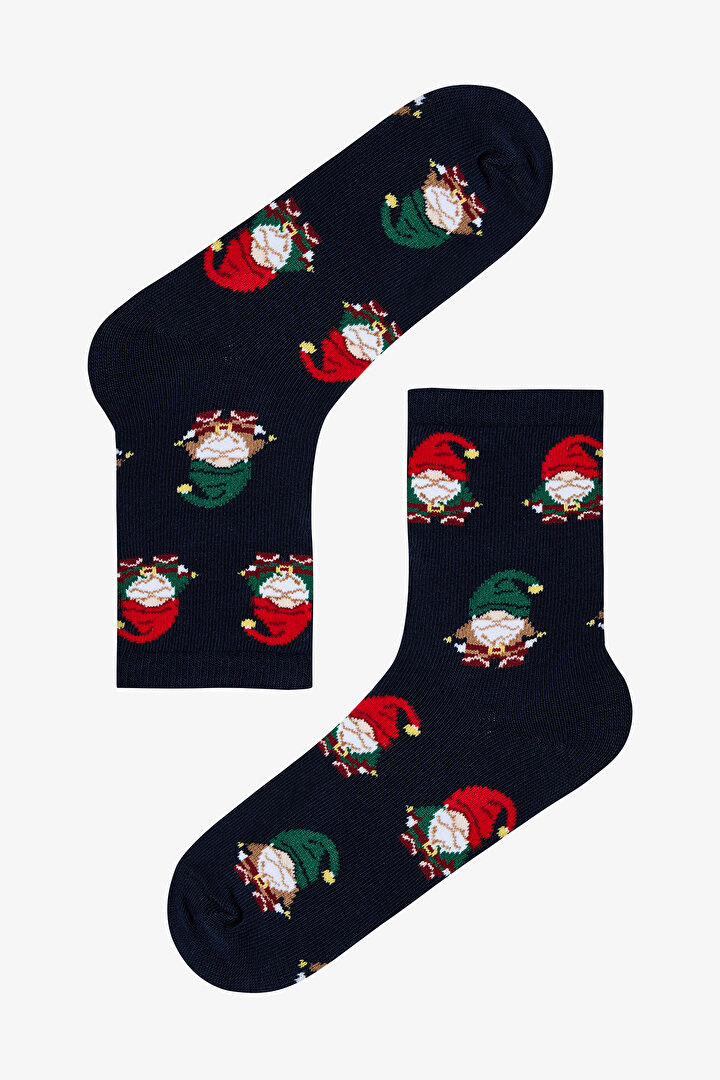 Çok Renkli Erkek Çocuk Xmas Genie 2li Soket Çorap - 2