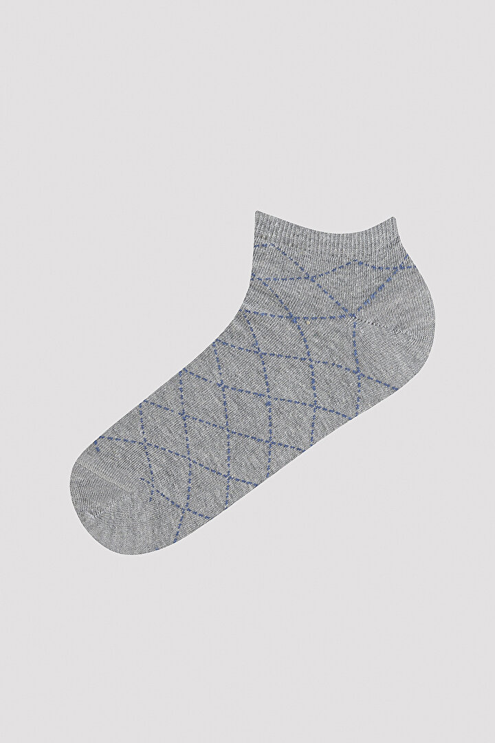 Erkek Ekose Desenli 7li Patik Çorap - 2