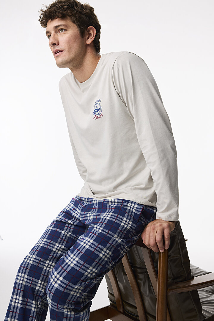 Erkek Analog Mood Pantolon Uzun Kollu Pijama Takımı - 1