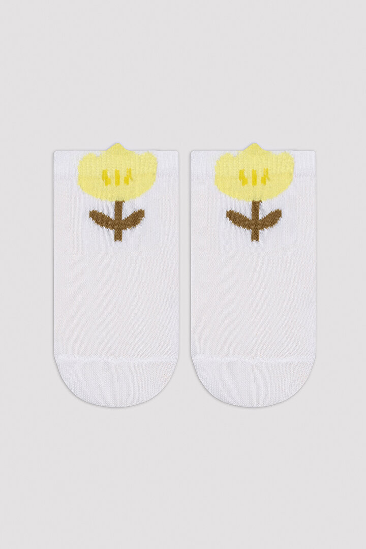 Girls Flower Printed 3in1 Liner Socks - 2