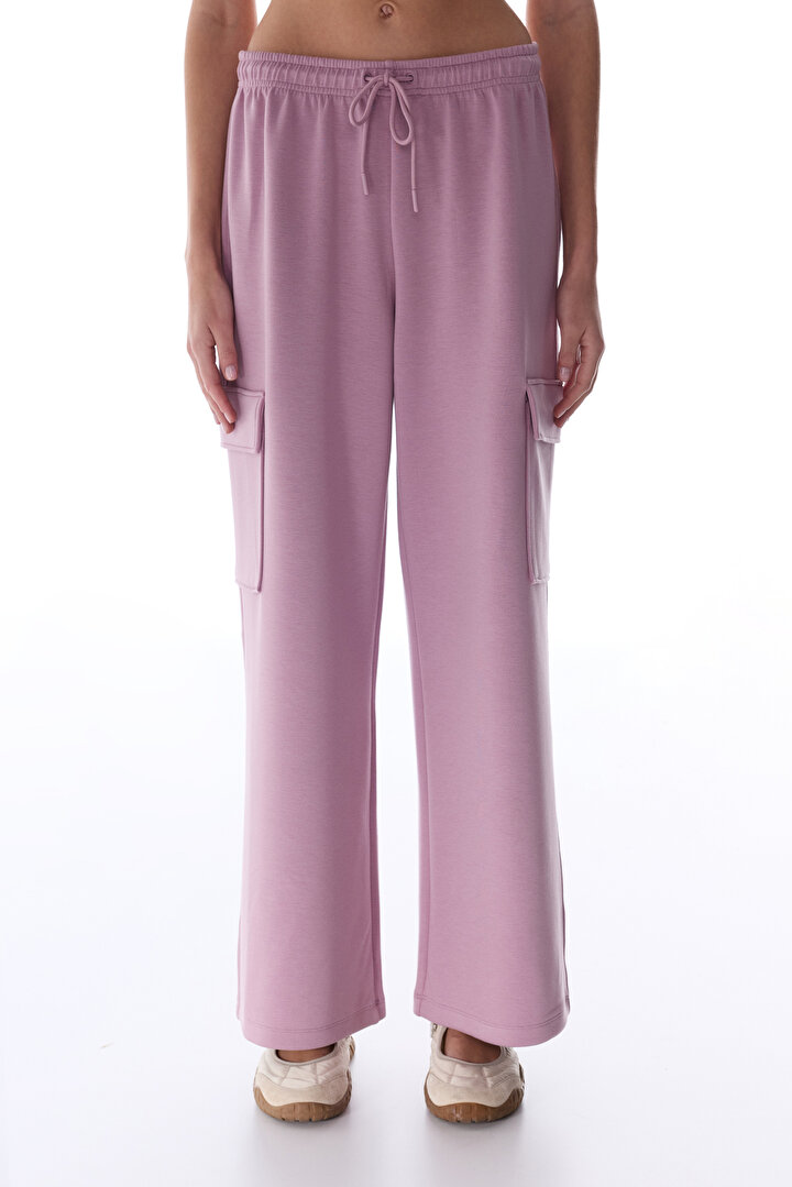 Açık Lila Silky Feel Cargo Pantolon - 2