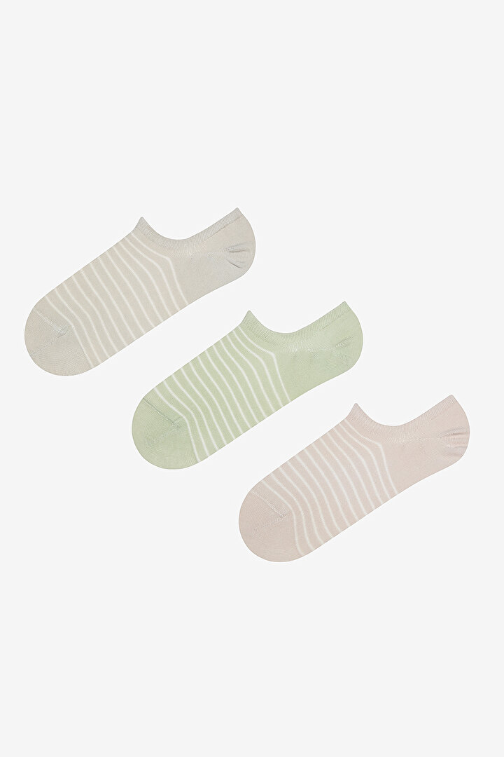 Soft Color Line Green 3in1 Sneaker Socks - 1