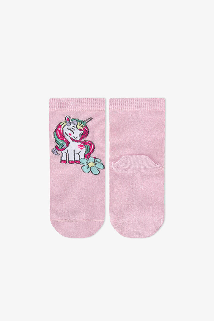 Girls' Unicorn Dreamland Cotton 4 Pack Ankle Socks - 2