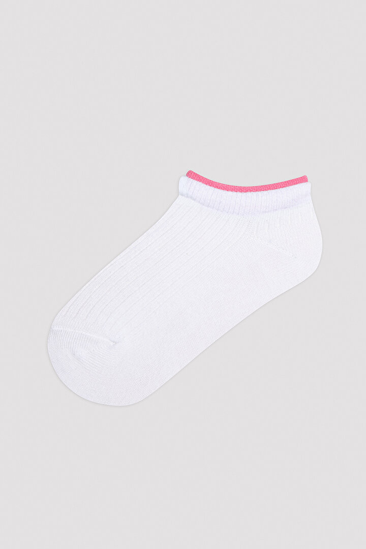 Kız Çocuk Thin Lines Beyaz 4lü Patik Çorap - 2