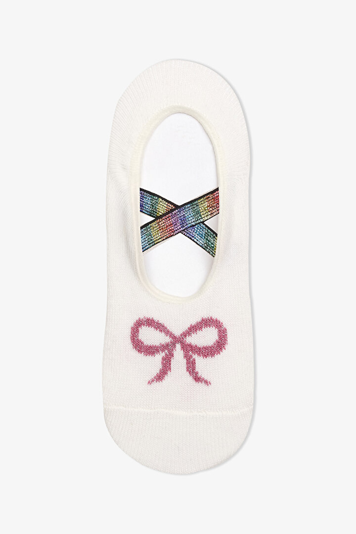 Kız Çocuk Ribbon Babet Çorap - 1