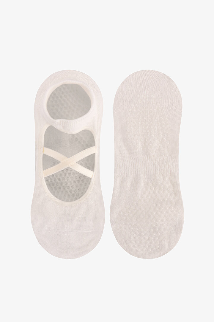 Marshmallow Cross Cotton Ballerina Socks - 1