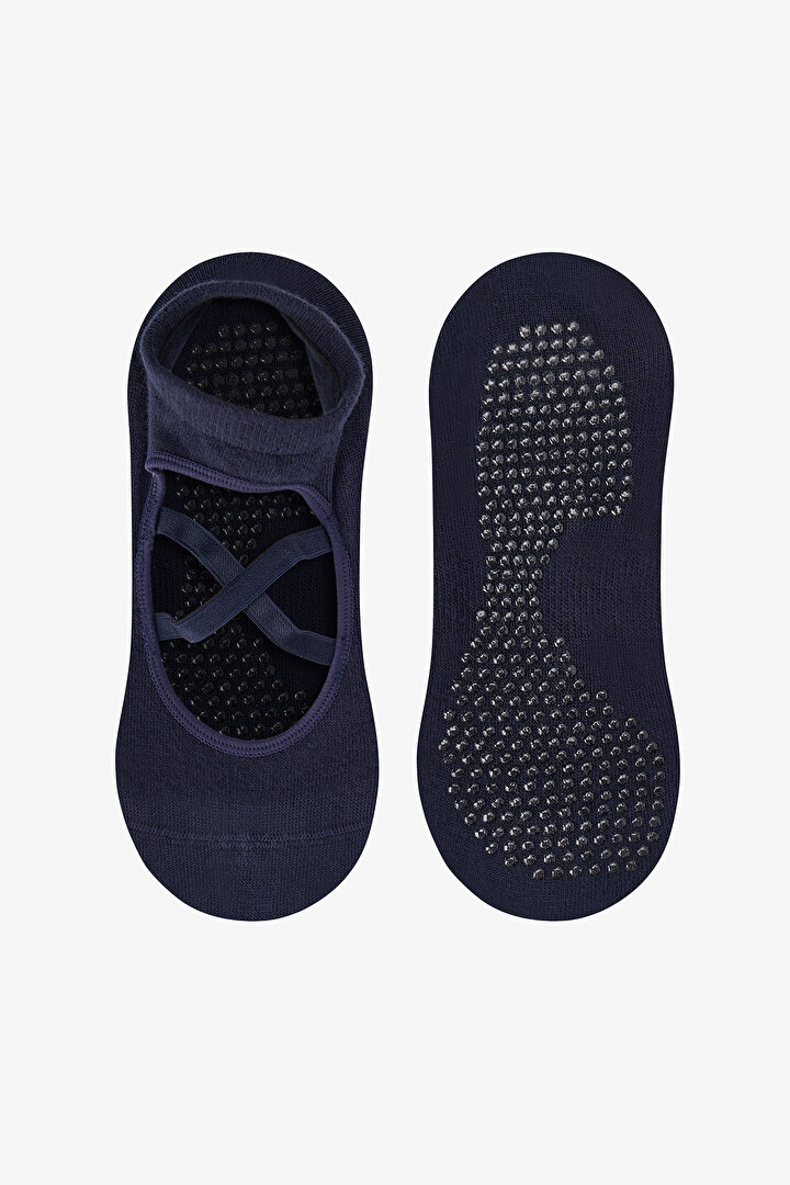 Navy Cross Cotton Ballerina Socks - 1