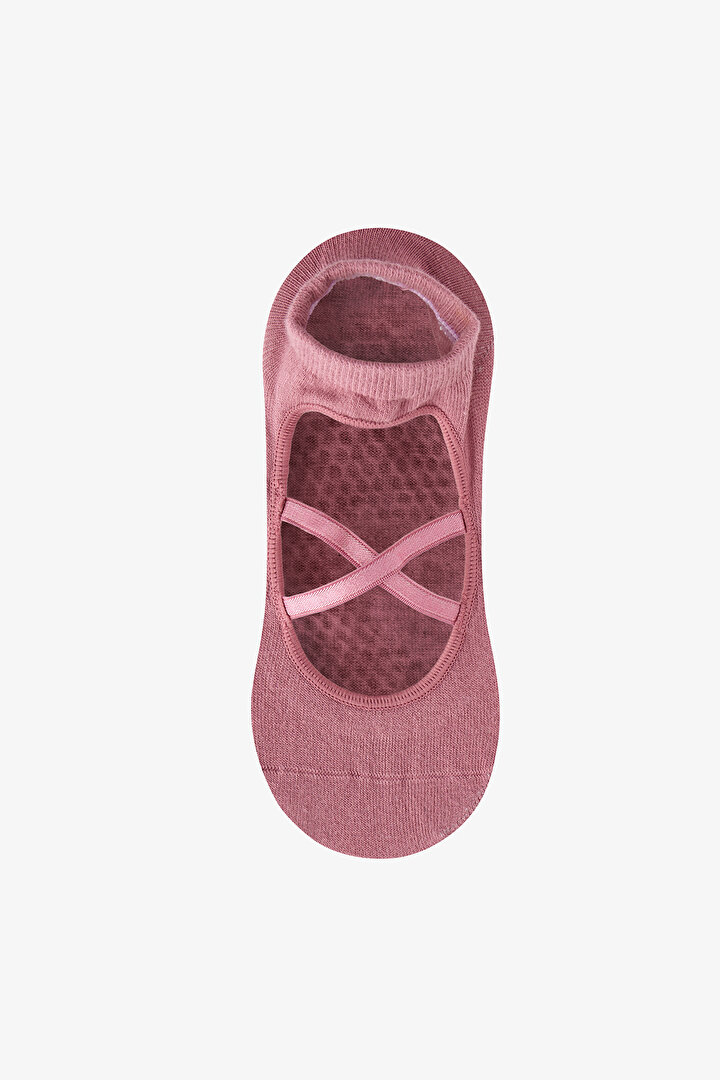 Dusty Rose Cross Cotton Ballerina Socks - 2