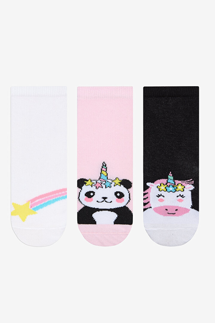 Girls Newly Unipan Multi Colour 3in1 Socket Socks - 1