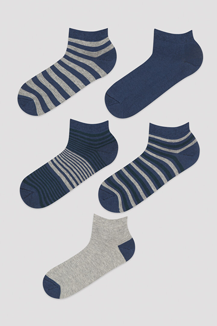 Çok Renkli E. Stripe Colourless 5li Patik Çorap - 1