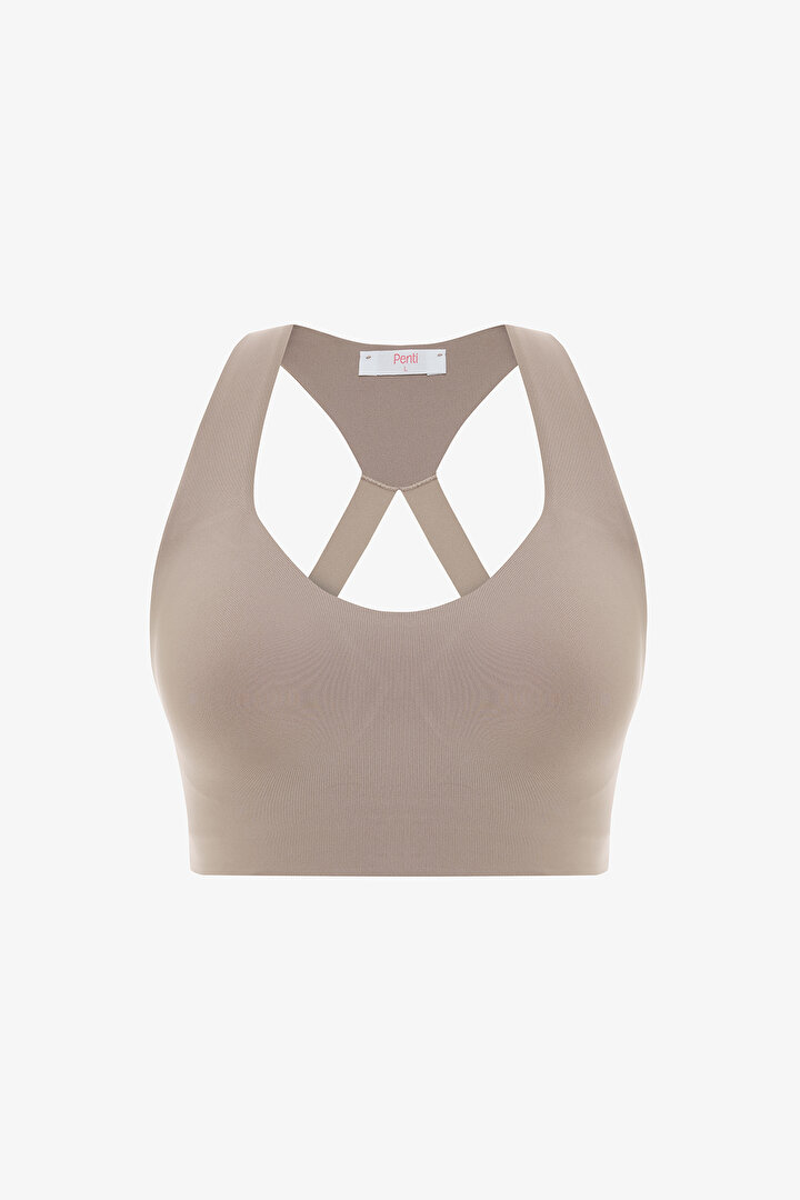 Bej A-Line Spor Sütyeni - 1