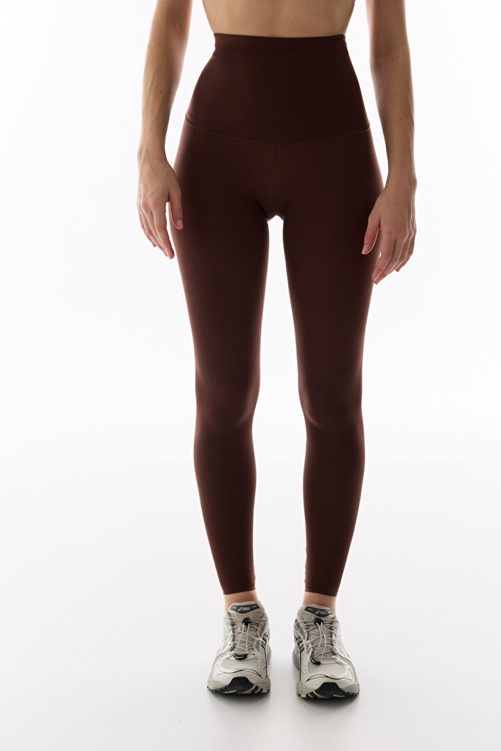 Kahverengi Yüksek Bel Miracle Siluet Tayt - 2