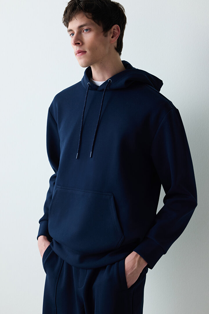 Erkek Timeless Lacivert Hoodie - 1