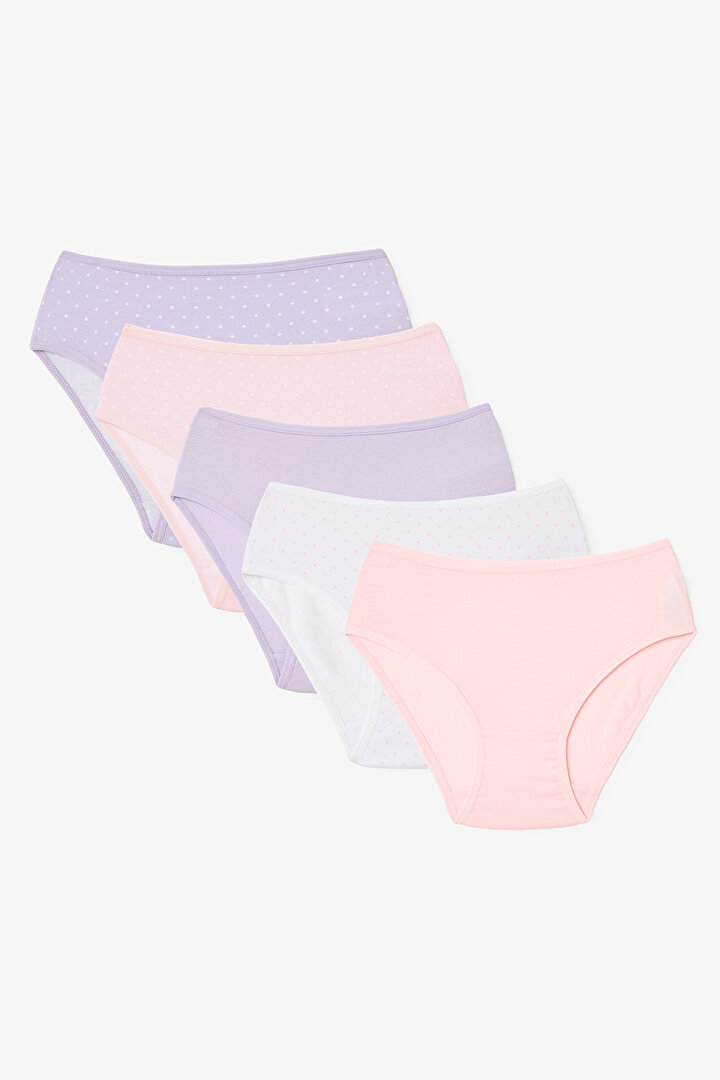 Kız Çocuk Cotton Çok Renkli 5'li Slip - 1