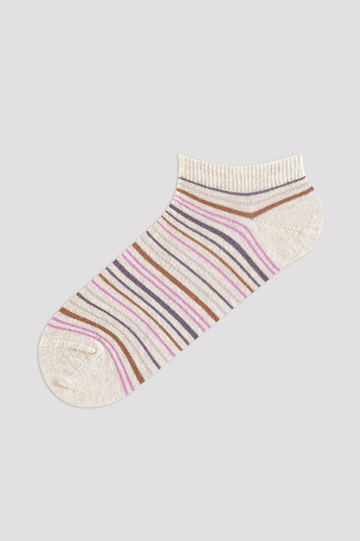 Multi Colour Stripe Mini Dot 3in1 Liner Socks - 2