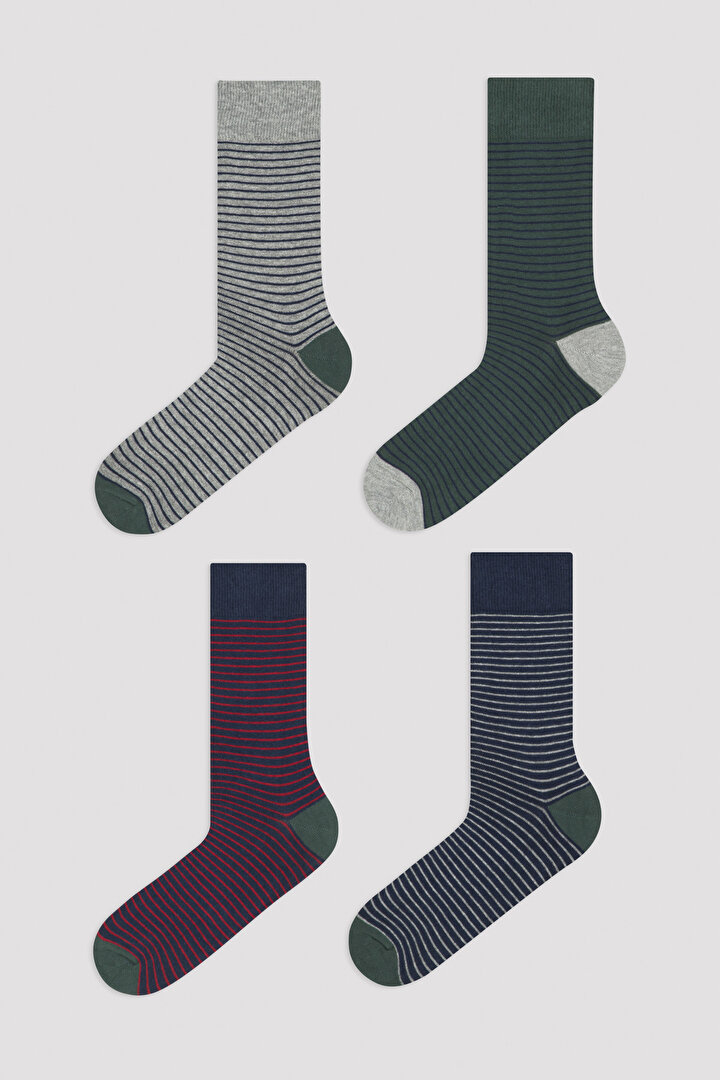 Multi Colour E. Colour Stripe 4in1 Soket Socks - 1