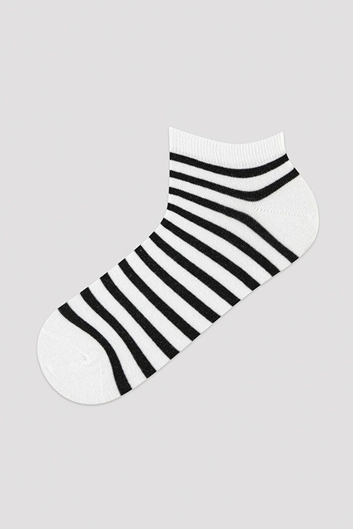 Erkek Block Stripe 3lü Siyah-Beyaz Patik Çorap - 2