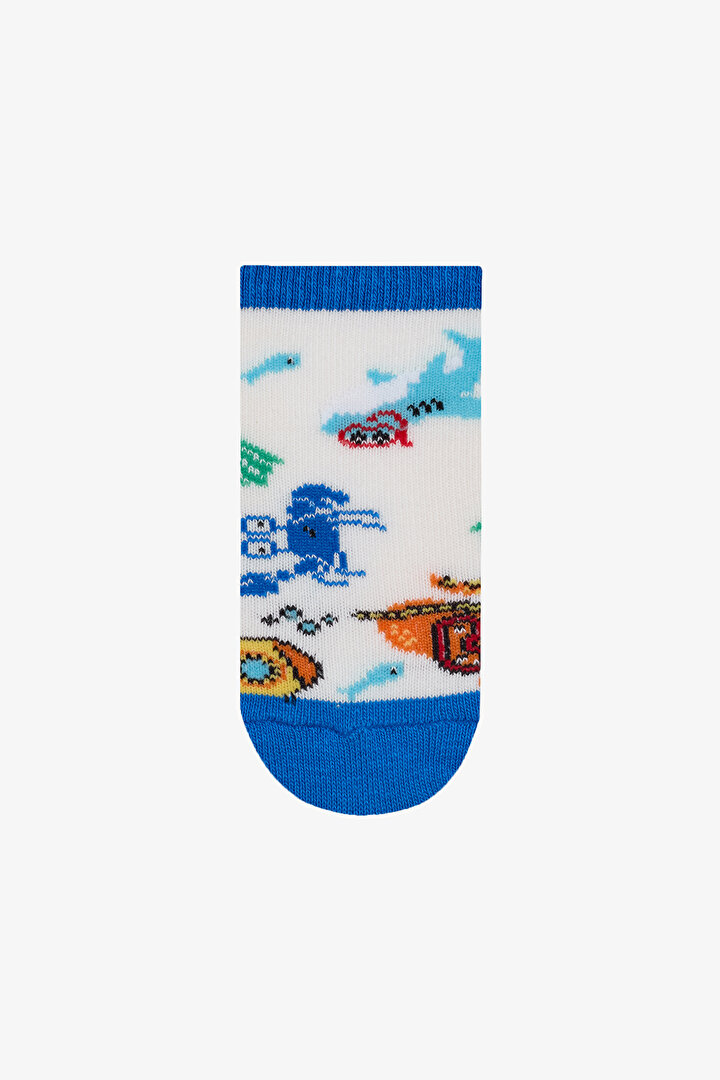 Boys Fun Sea Multi Colour 3in1 Liner Socks - 2