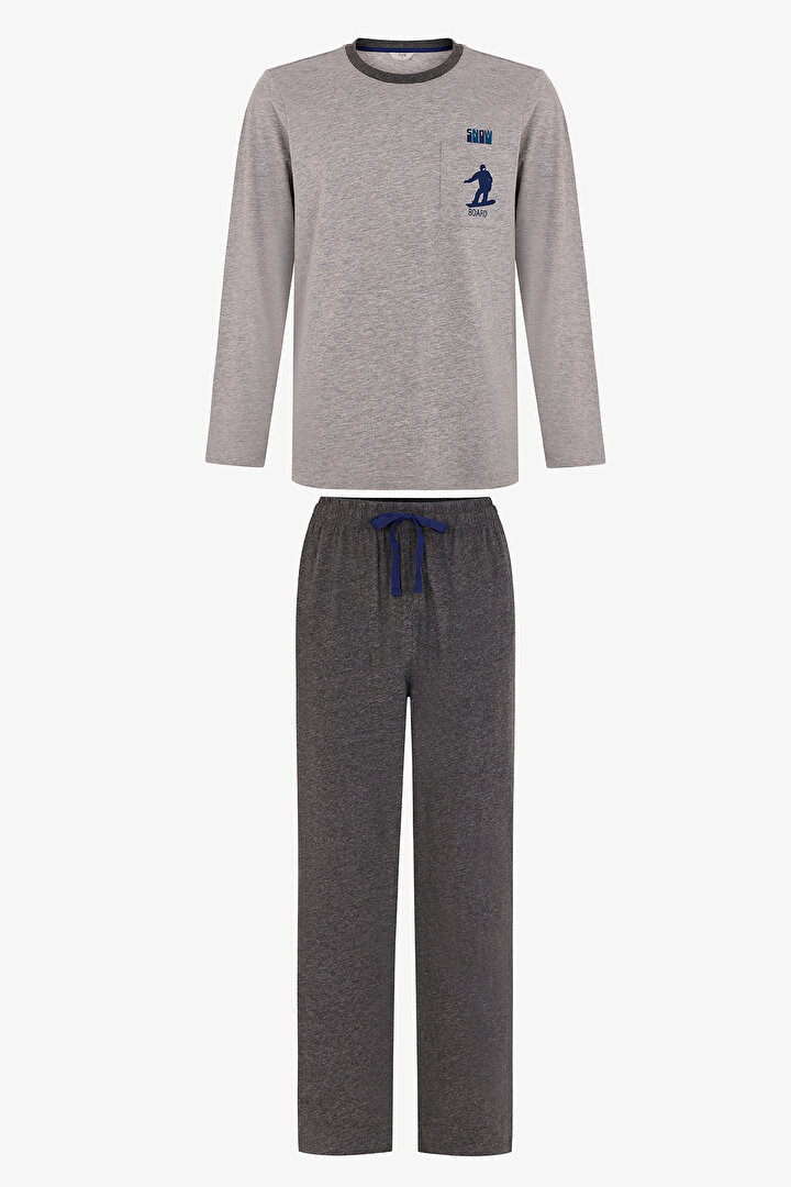 Erkek Snow Glide Pantolon Uzun Kollu Pijama Takımı - 1