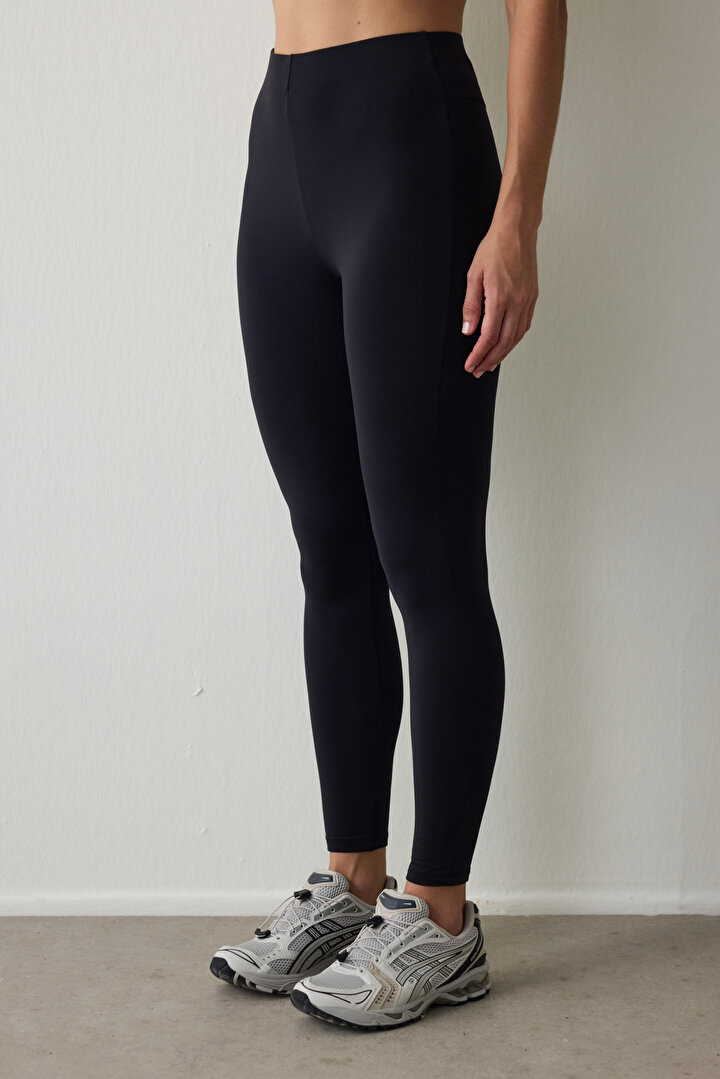 Black Warm High Waist Leggings - 1