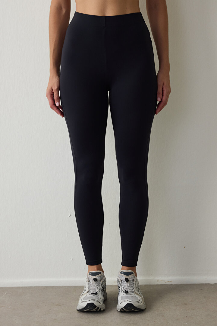 Black Warm High Waist Leggings - 2