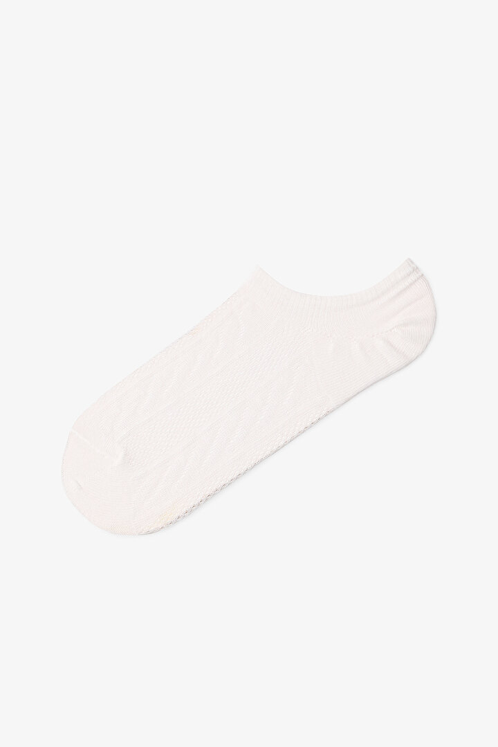 3 Çift Pamuklu Kendinden Desenli Sneaker Çorap - 2