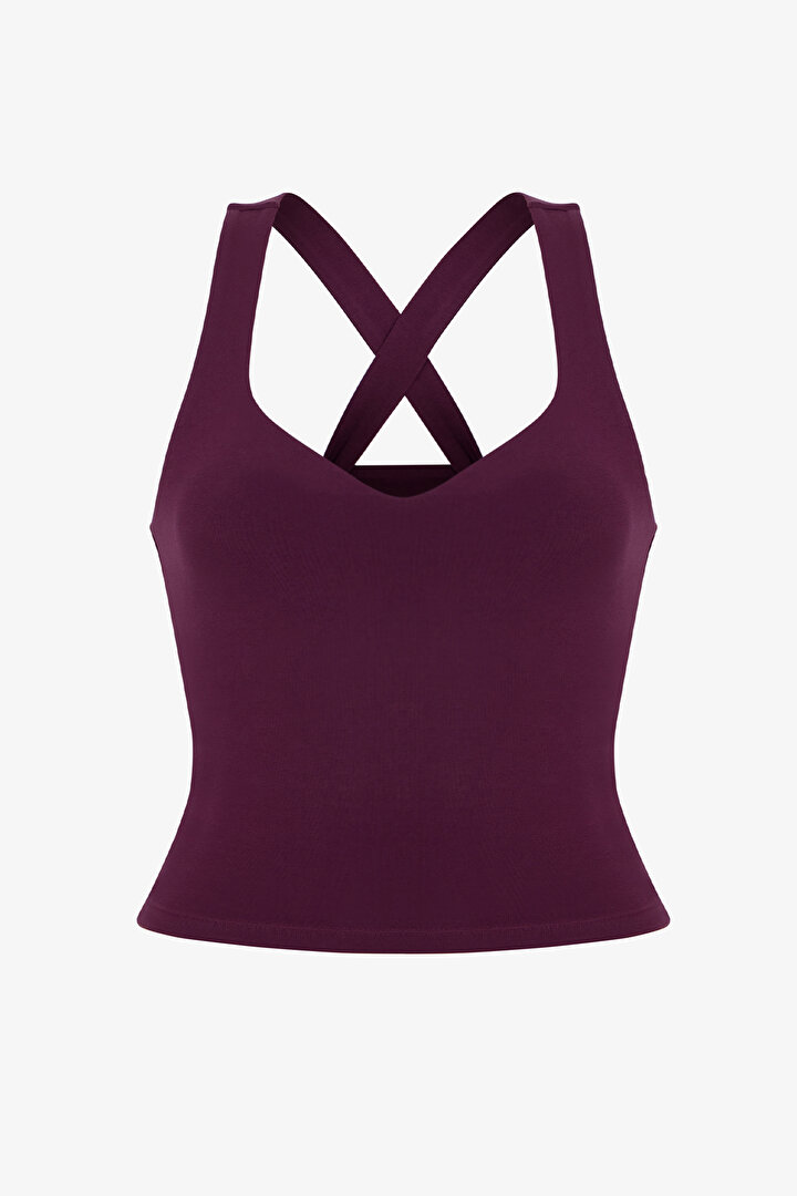 Burgundy Twisted Back Blouse - 1