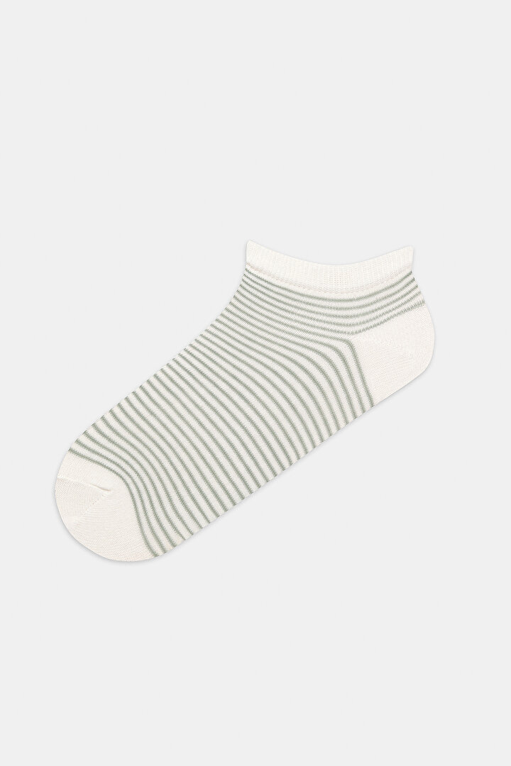 Square 5in1 White Green Liner Socks - 2